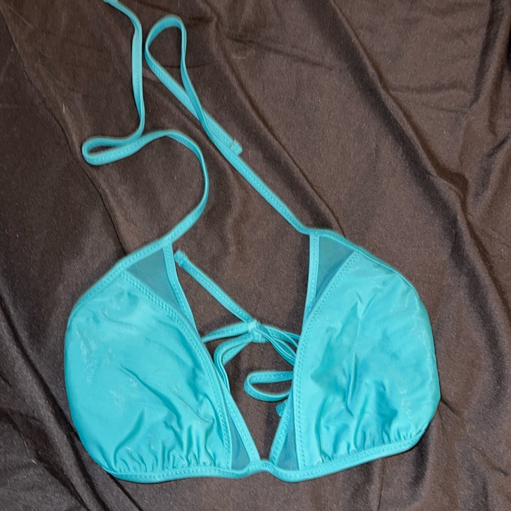Green triangle bikini top